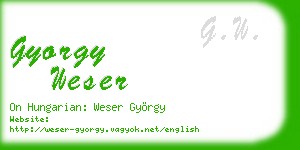 gyorgy weser business card